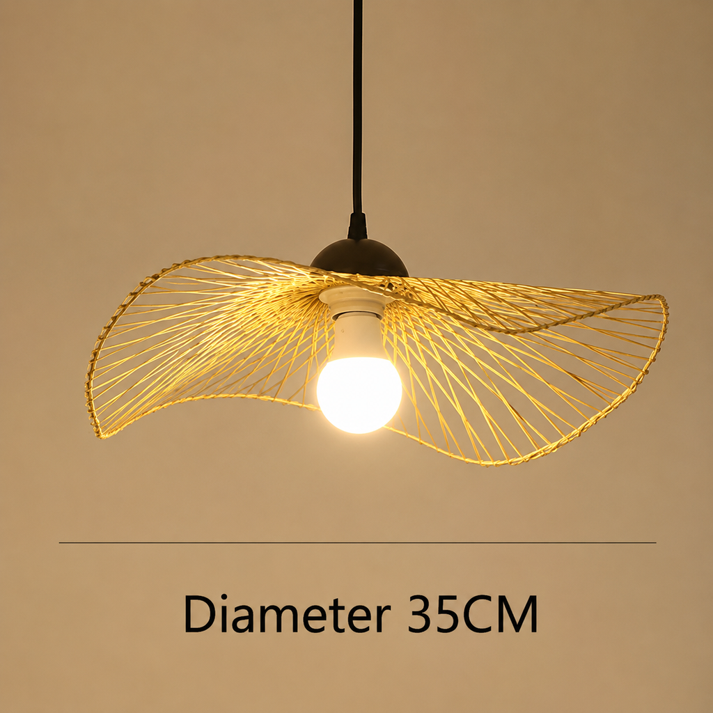 Handwoven Bamboo Pendant Light — Japanese-Inspired Organic Design